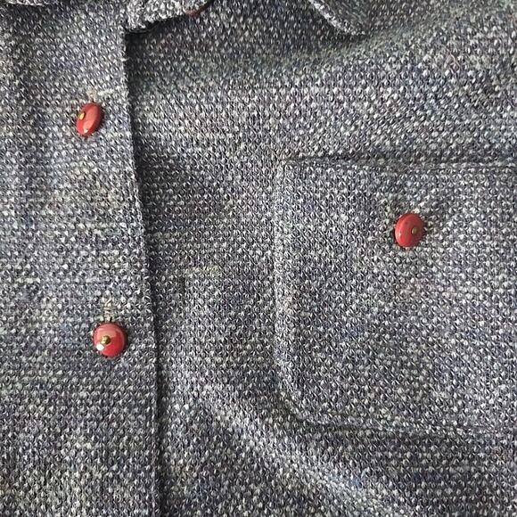 Henry Lee VTG Secretary Purple Midi Geometric Dress Large‎ Career Mature - Picture 6 of 8